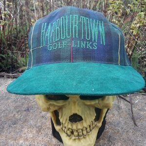 Deadstock Vintage Harbour Town Golf Links Plaid Strap Back Hat